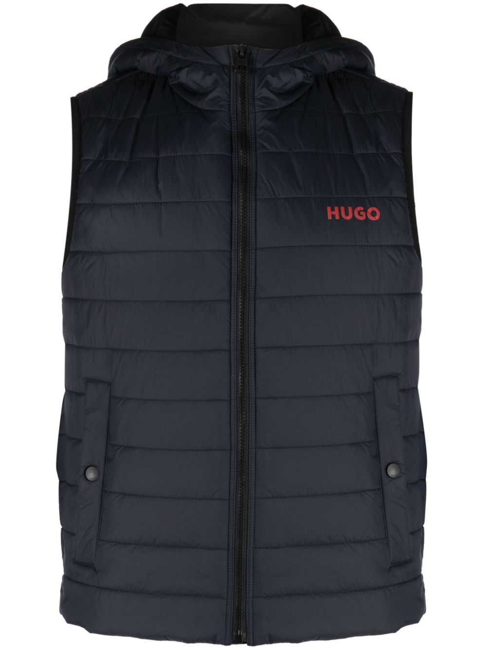 HUGO LOGO-PRINT PADDED GILET