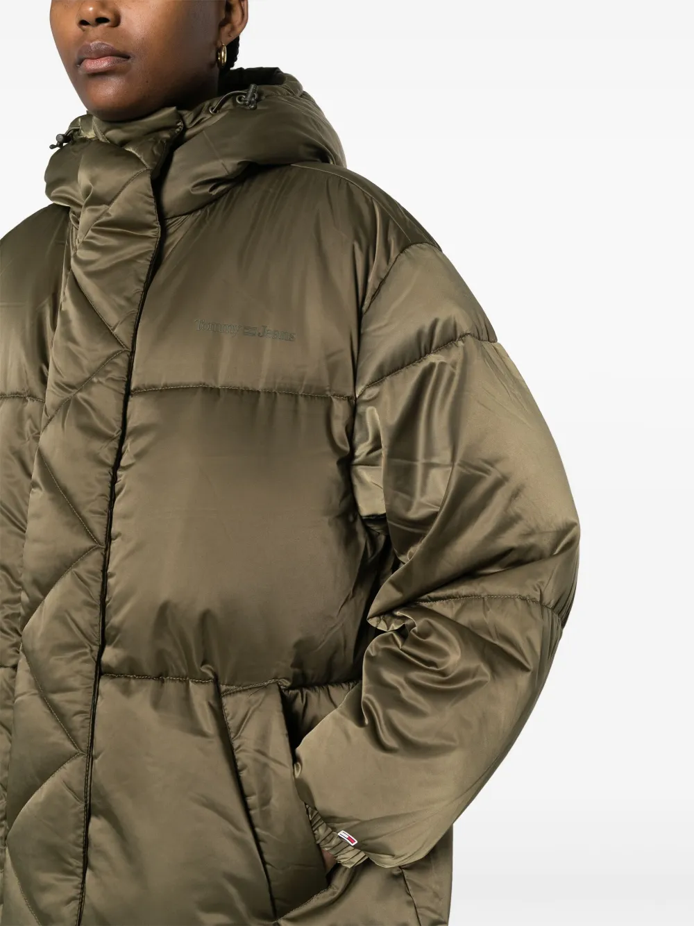 Tommy Jeans Gewatteerde jas met capuchon Groen