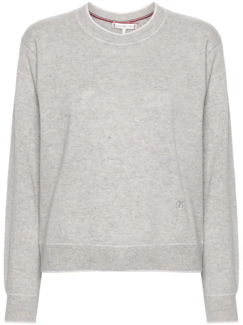 Tommy Hilfiger logo-embroidered cashmere jumper
