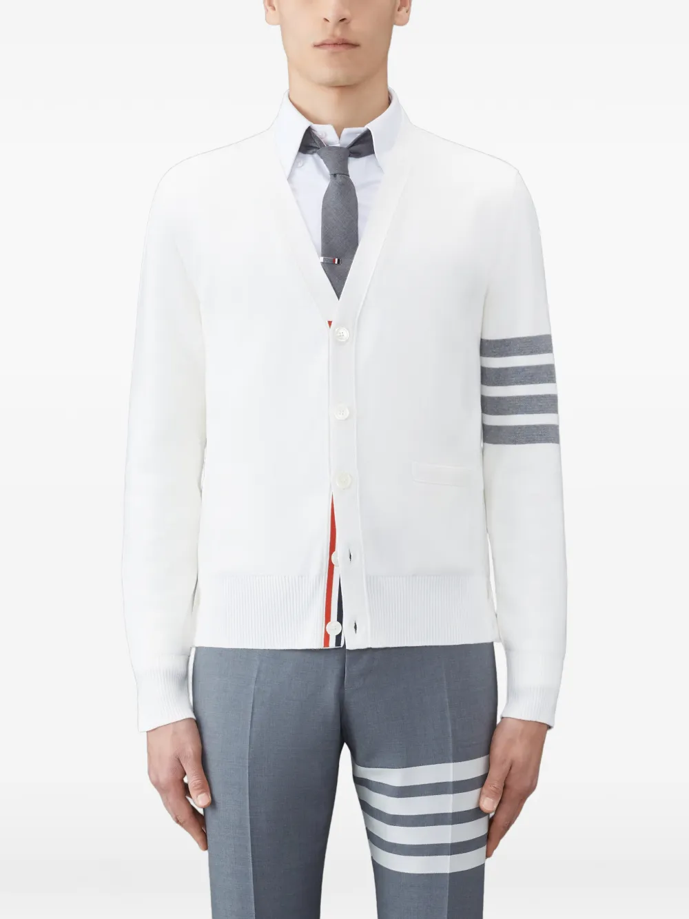 Thom Browne Cardigan con dettagli a righe - 001 BLACK