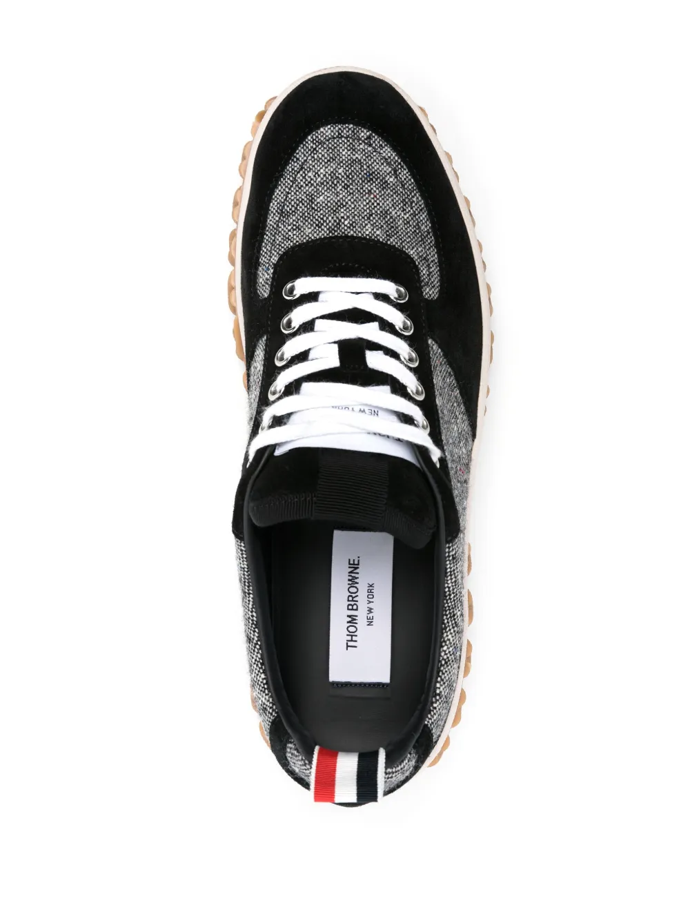 Thom Browne Letterman tweed sneakers Zwart