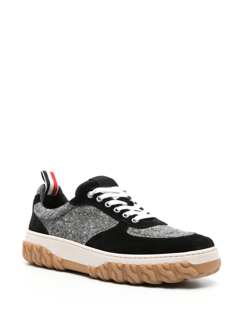 Thom Browne Letterman tweed sneakers Zwart