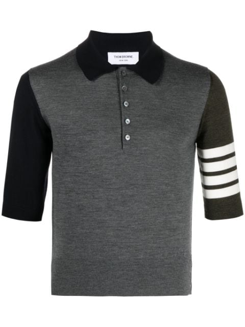 4-Bar wool polo shirt