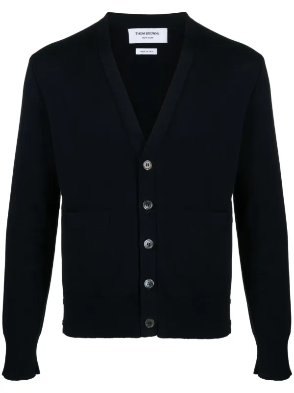 Thom Browne grosgrain-tabs Cotton Cardigan Blue FARFETCH PH