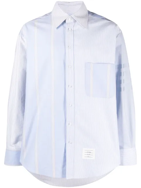 Thom Browne striped patchwork cotton shirt