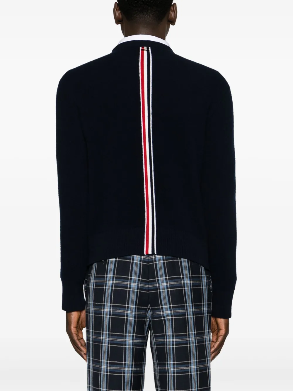 Thom Browne Trui met intarsia logo Blauw