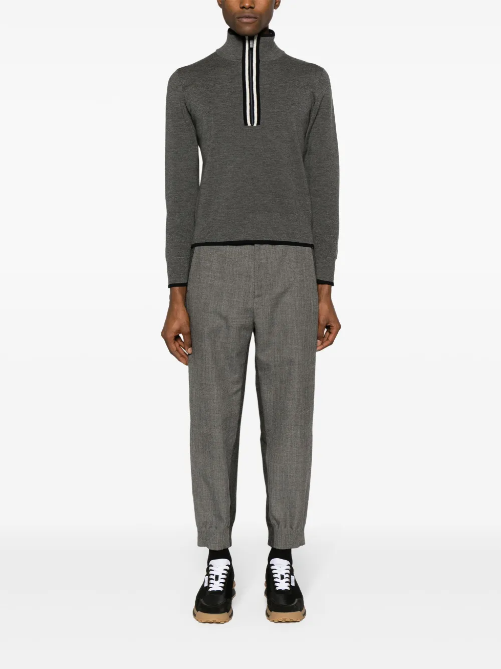 thombrowne Thom Browne Trui met trechterhals en halve rits - Grijs