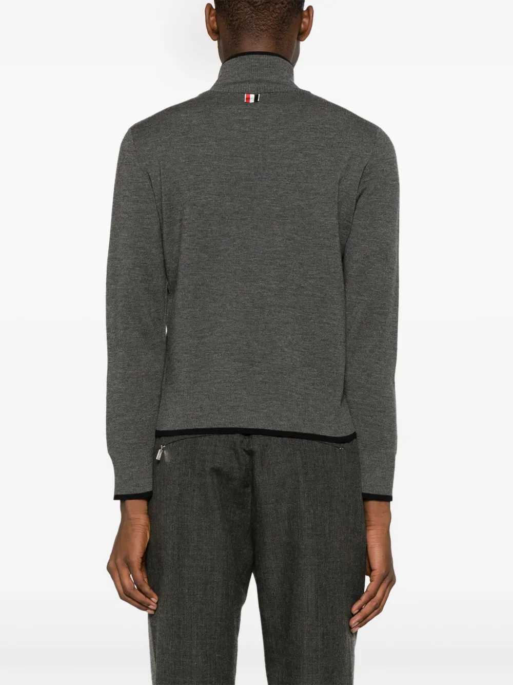 Thom Browne Trui met trechterhals en halve rits Grijs