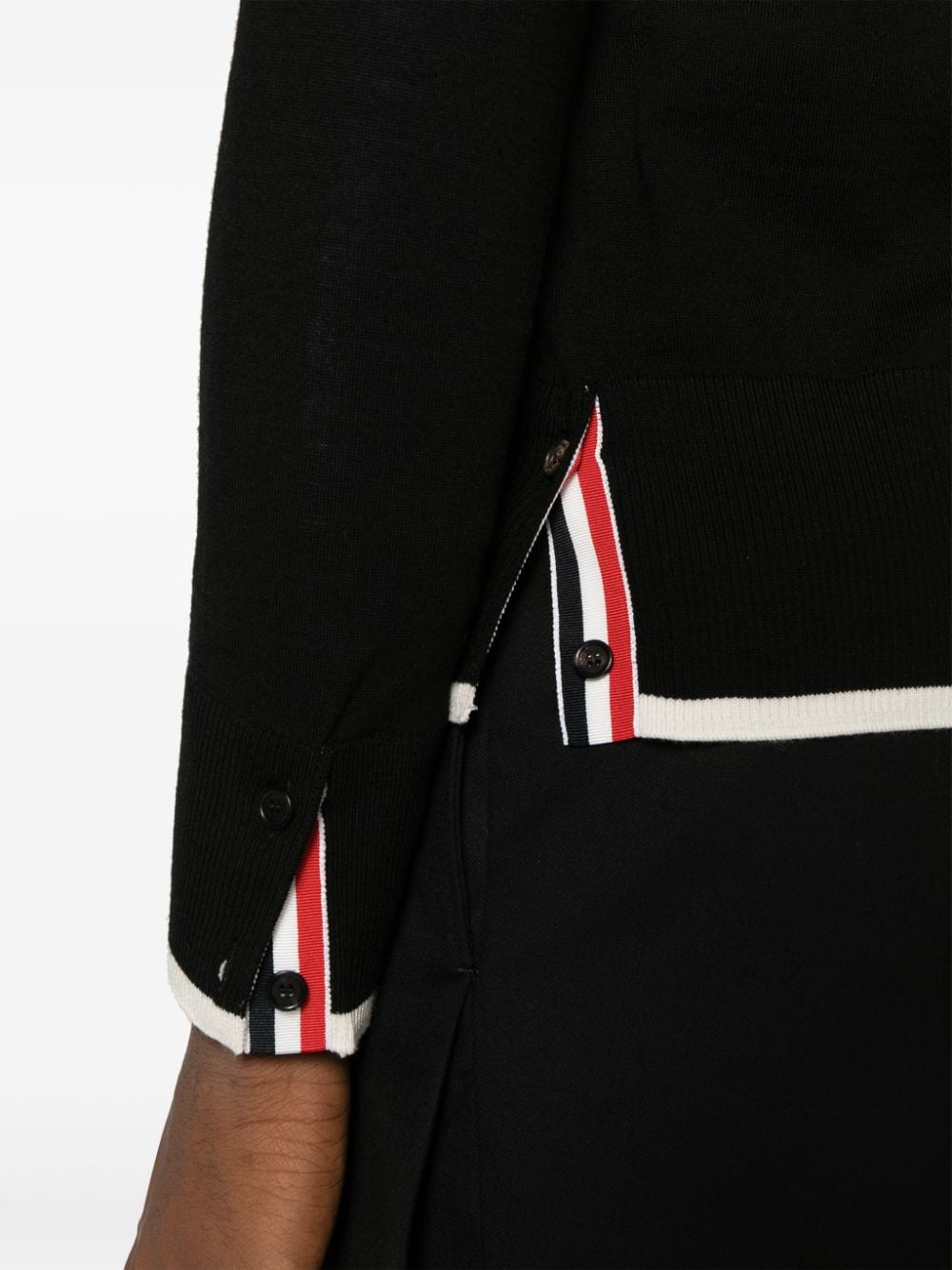 Shop Thom Browne 4-bar Wool Cardigan In Black