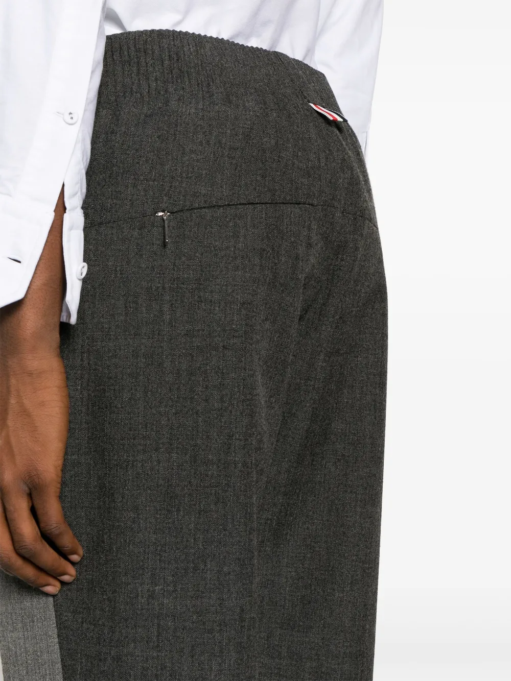 THOM BROWNE COLOUR-BLOCK VIRGIN WOOL TRACK PANTS