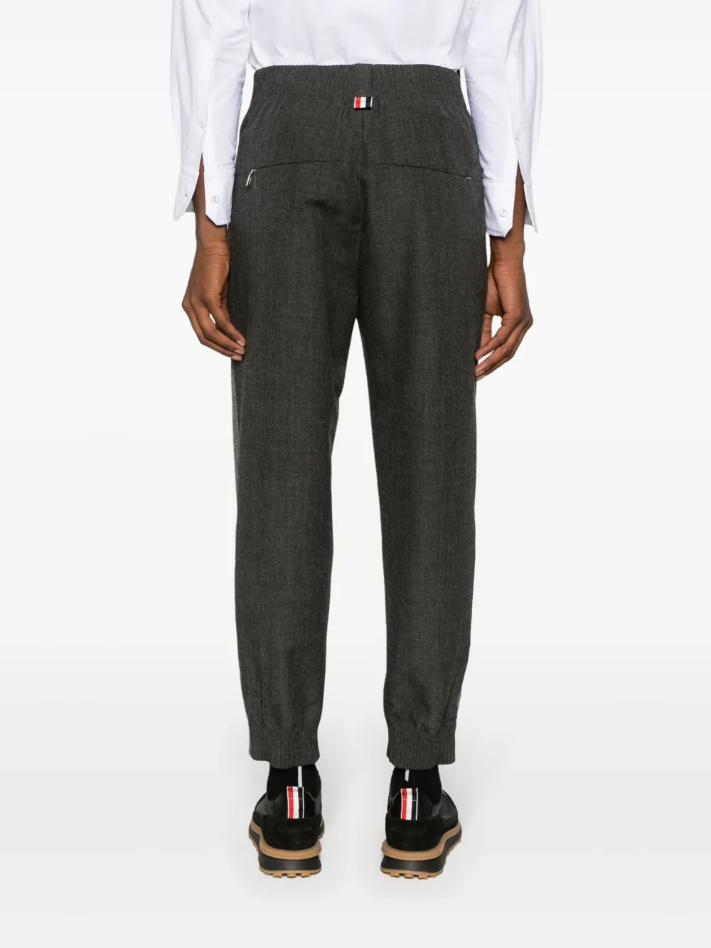 THOM BROWNE COLOUR-BLOCK VIRGIN WOOL TRACK PANTS