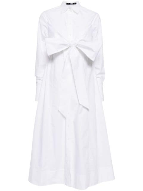 Karl Lagerfeld bow-detail cotton shirtdress