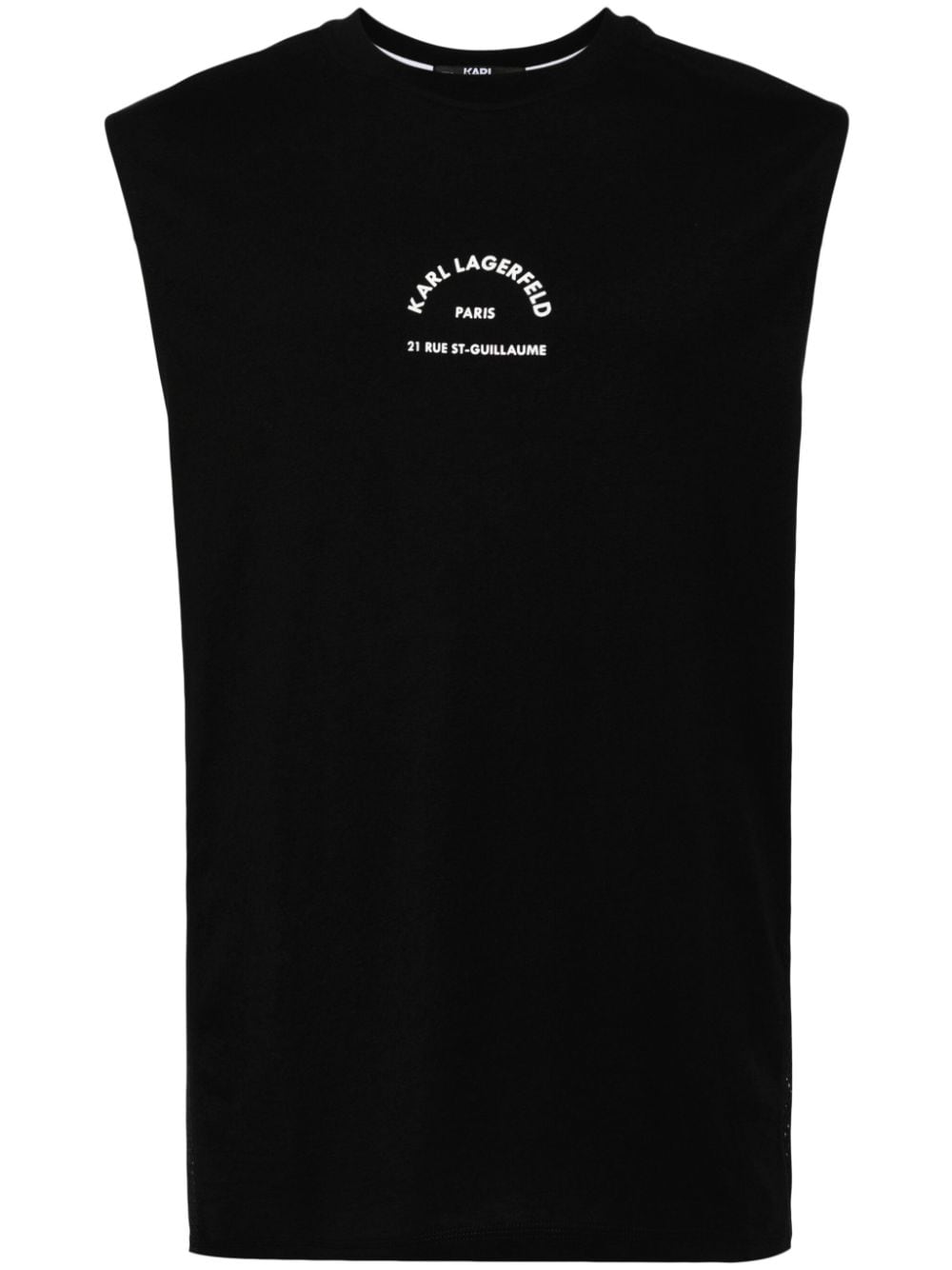 Karl Lagerfeld Logo-print Organic Cotton Tank Top In Black