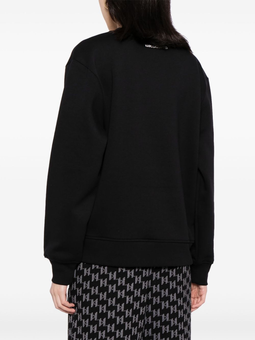 Shop Karl Lagerfeld Ikonik 2.0 Cotton Sweatshirt In Black