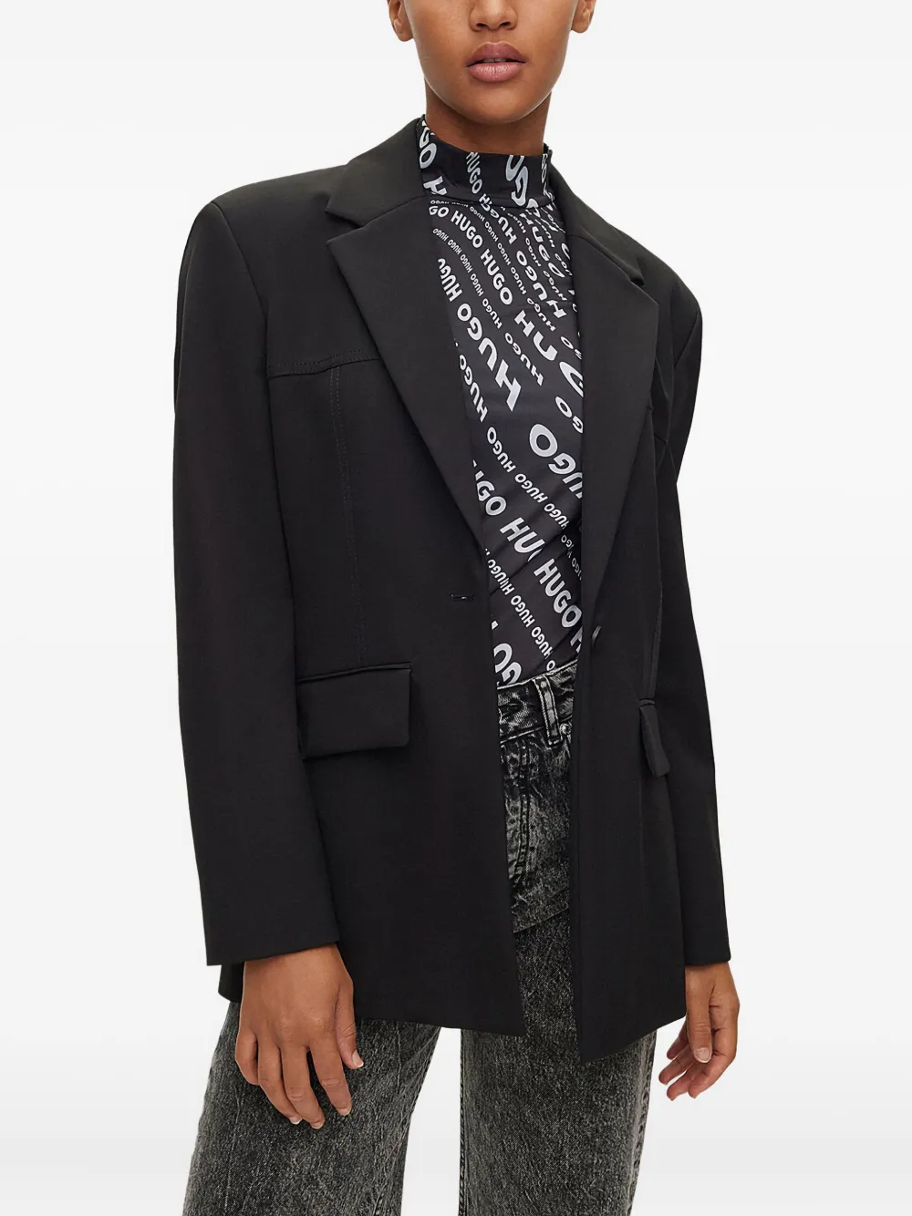 HUGO single-breasted blazer | Black | Image 1