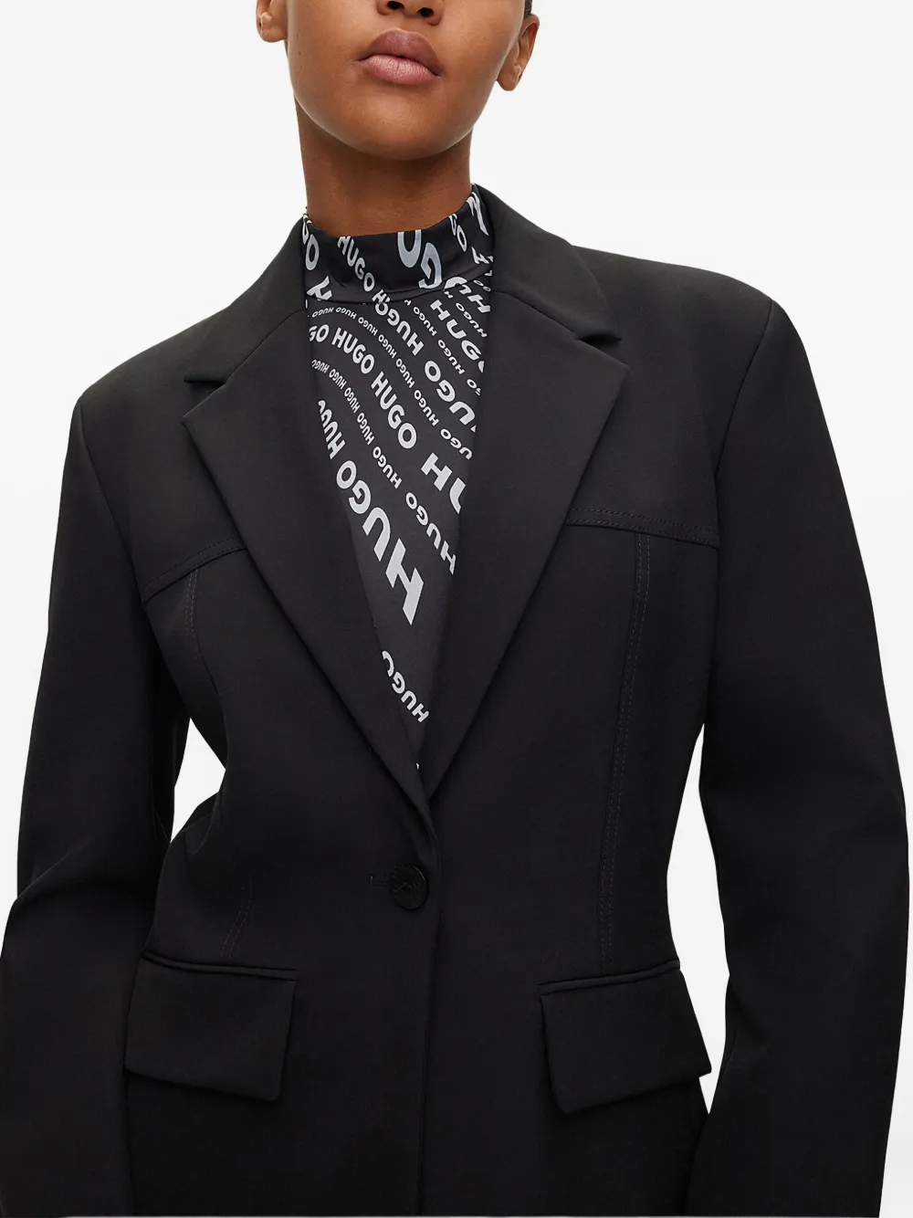 Hugo Boss Single-breasted Blazer In Black