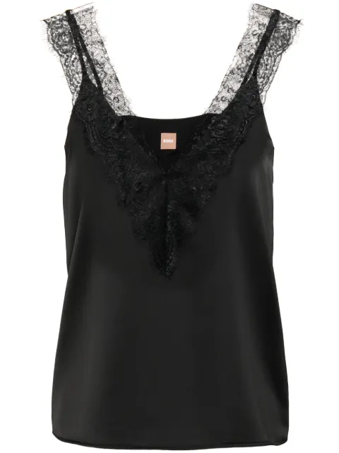 BOSS Blusa alças finas de cetim