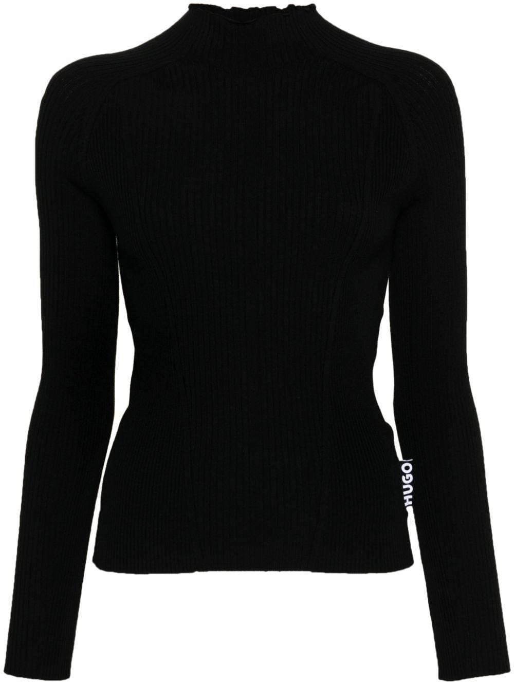 Hugo Ribbed-knit Jumper In Black