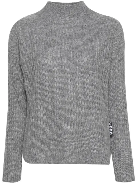 HUGO ribbed-knit brushed jumper