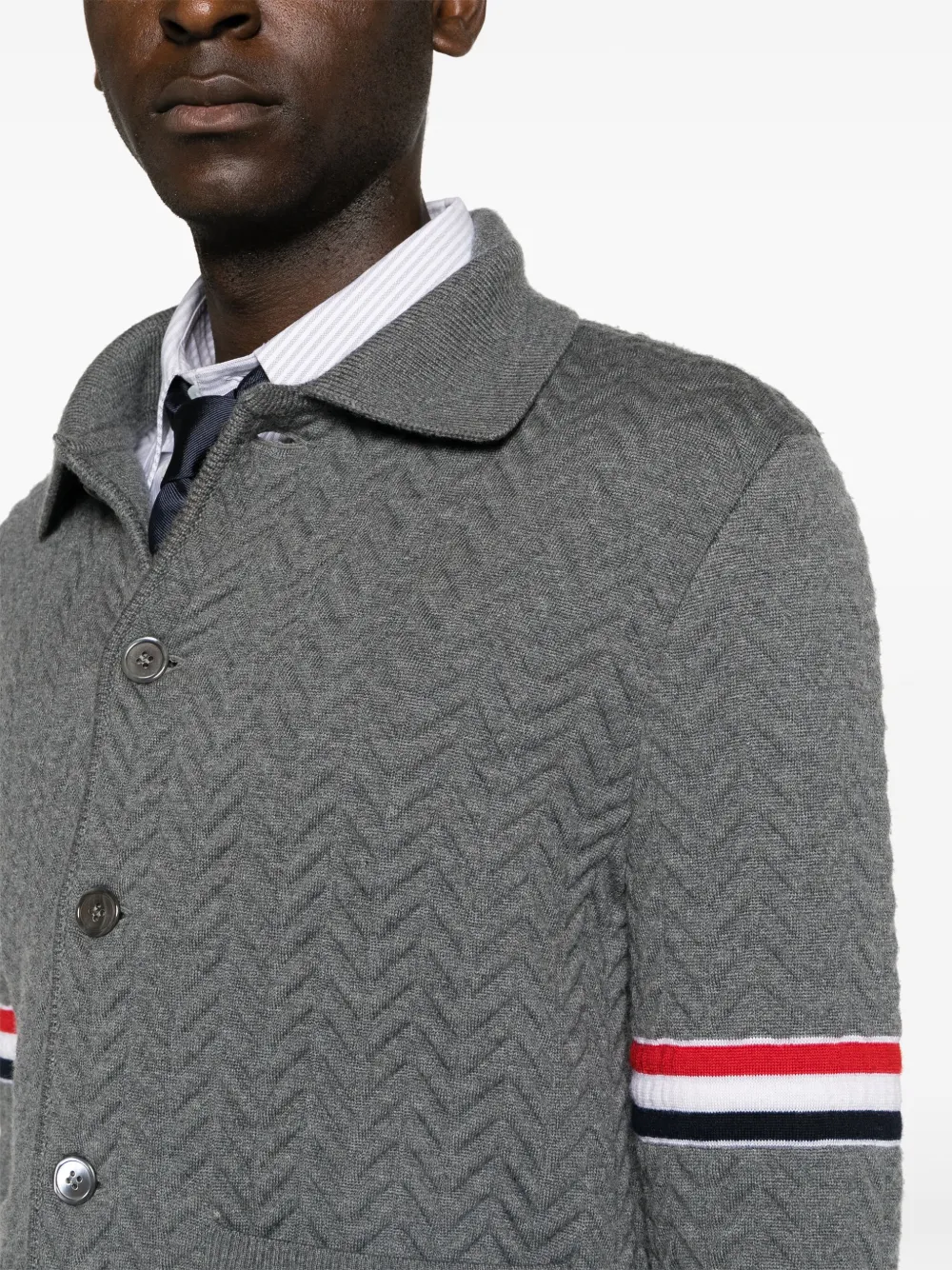 Thom Browne Jack met visgraat patroon Grijs