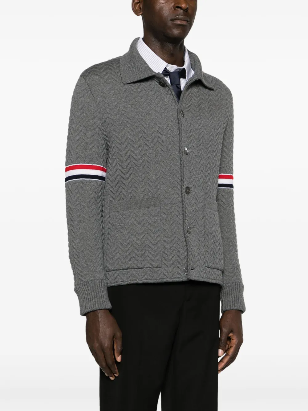 Thom Browne Jack met visgraat patroon Grijs