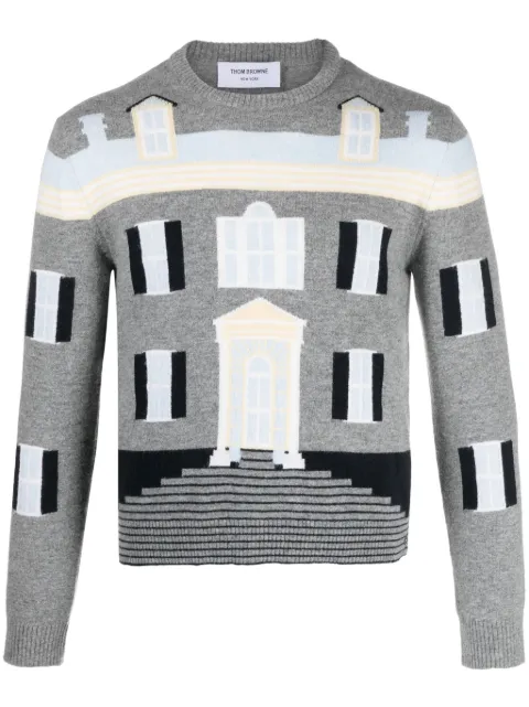 Thom Browne House intarsia-knit wool jumper