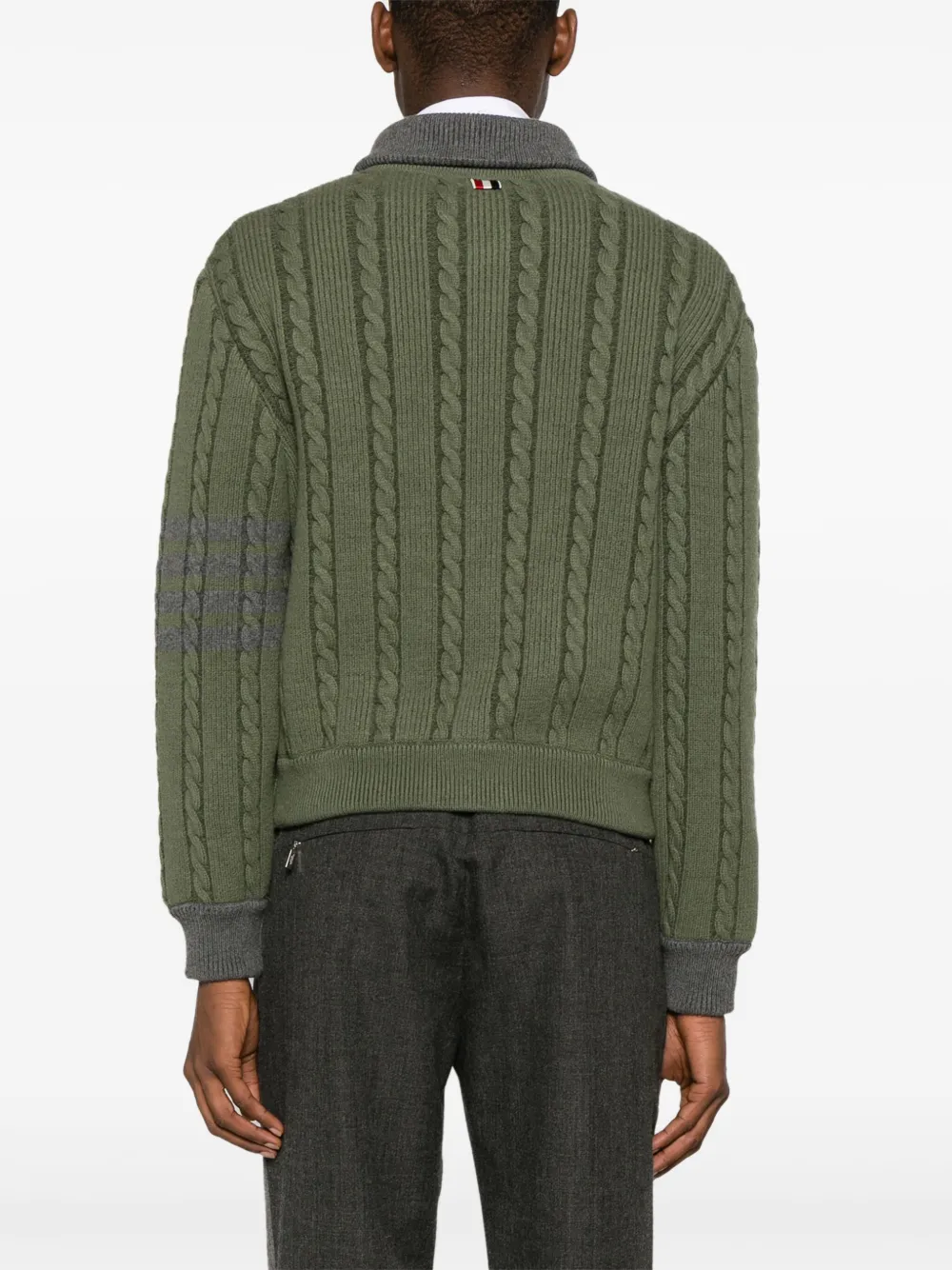 Thom Browne Kabelgebreid vest met colourblocking Groen