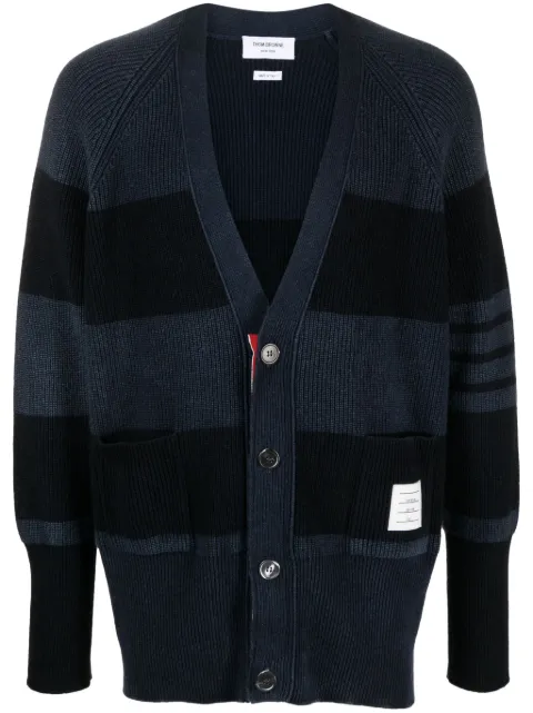 Thom Browne 4-Bar striped cashmere cardigan