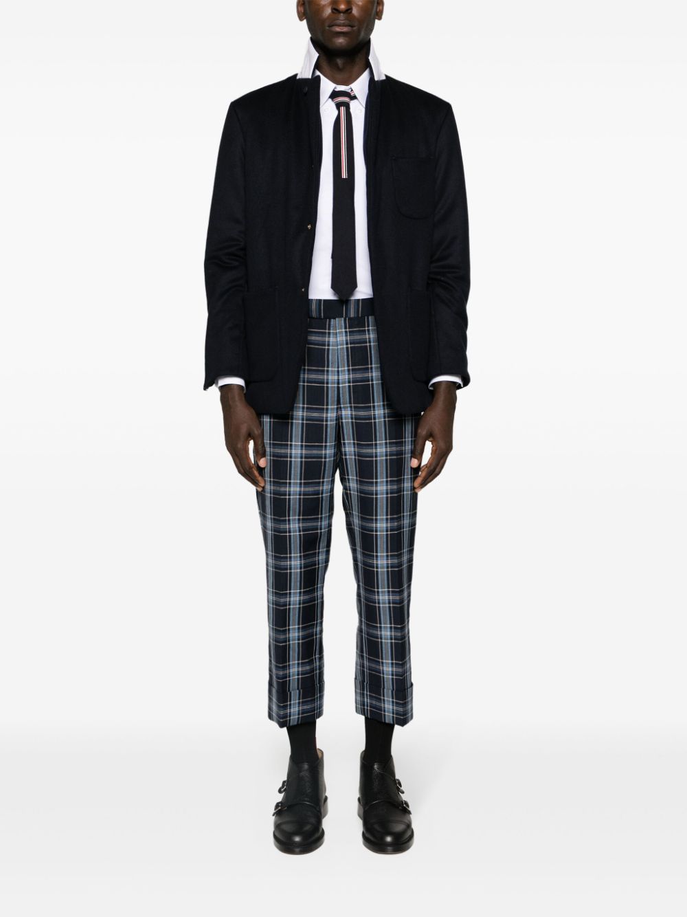 Shop Thom Browne Padded Cashmere Shirt Jacket In Blue