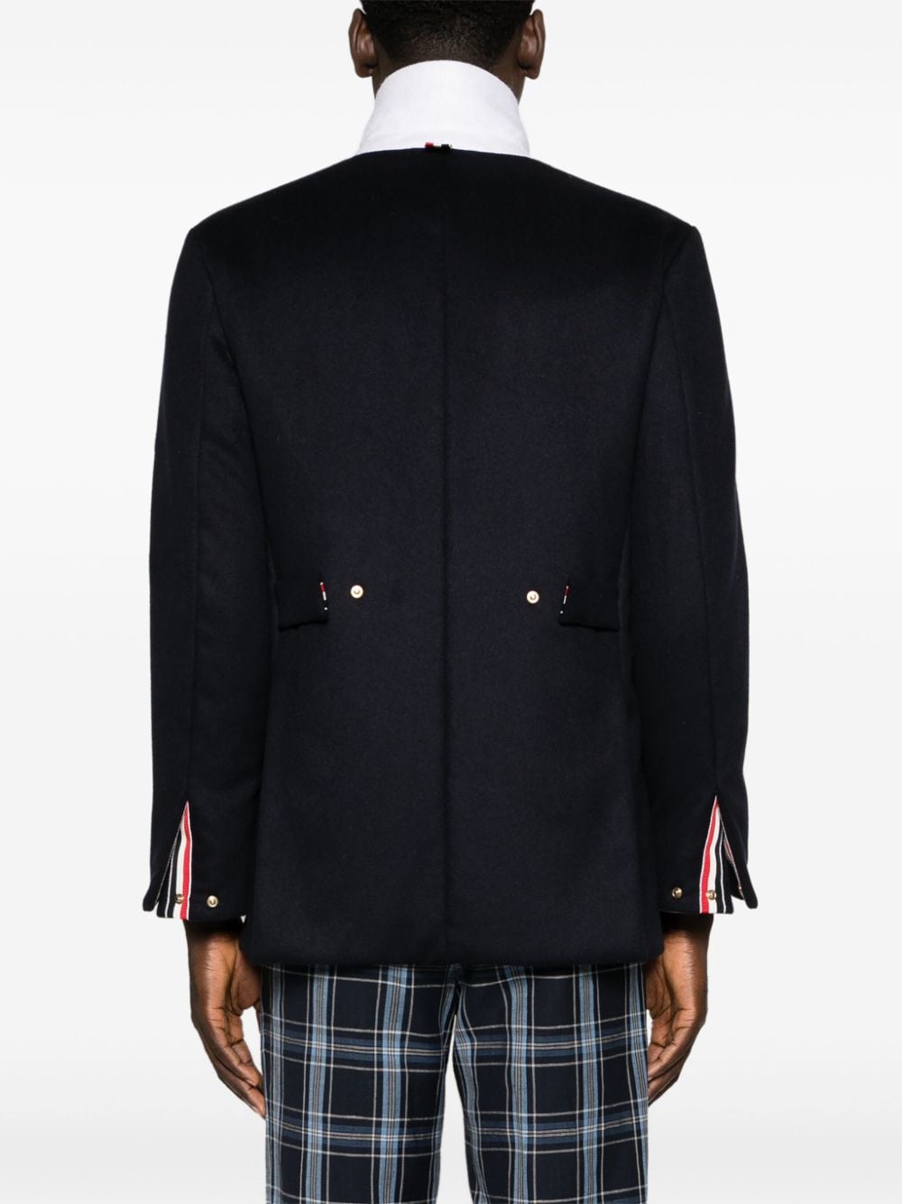 Shop Thom Browne Padded Cashmere Shirt Jacket In Blue