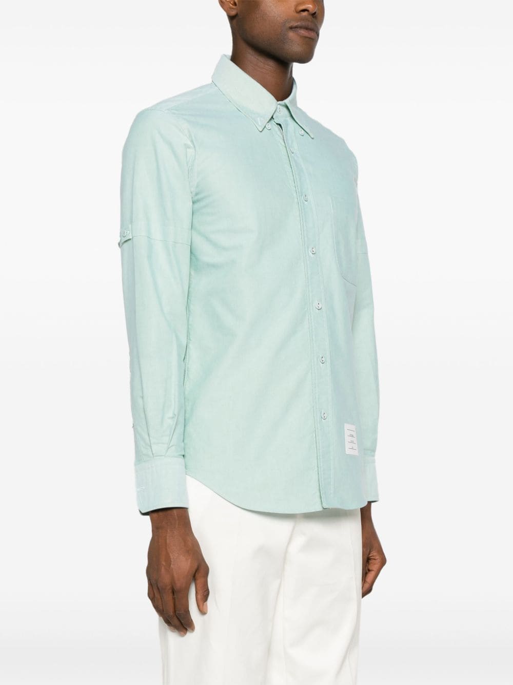 Shop Thom Browne Armband-embellished Cotton Shirt In Green