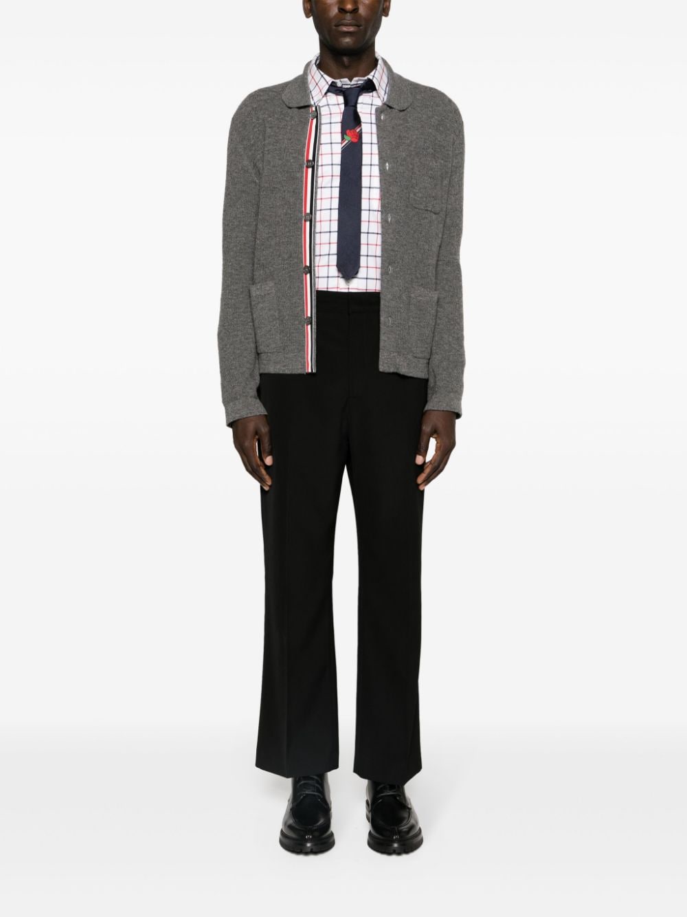 Thom Browne Geruit overhemd - Wit