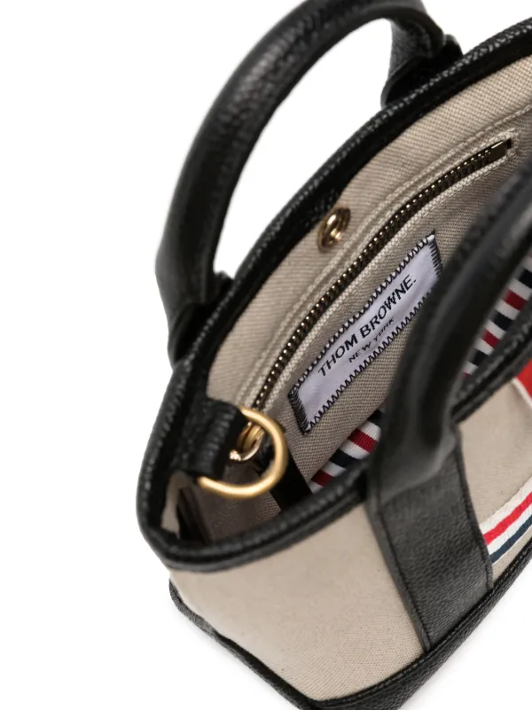 【関税&送料込】Thom Browne Minigonna A Portafoglio Thom Browne Mini Tool Leather Tote Bag | Black | FARFETCH AO