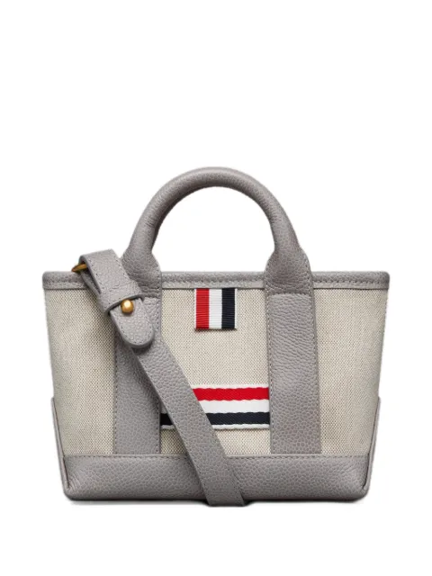 Thom Browne micro tool tote in salt and pepper cotton canvas