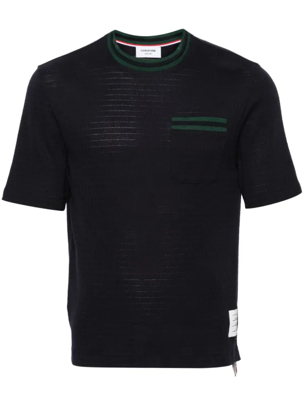 関税込THOM BROWNE Rwb ストライプ T シャツ Thom Browne RWB ストライプ Tシャツ | ブルー | FARFETCH JP