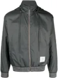 Thom Browne logo-patch ripstop lightweight jacket - Grey
