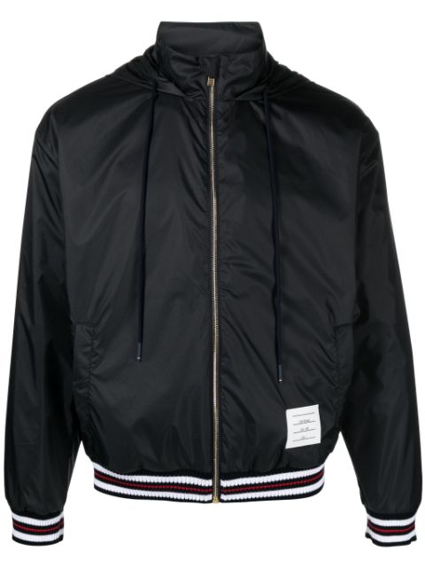 Thom Browne logo-patch ripstop lightweight jacket