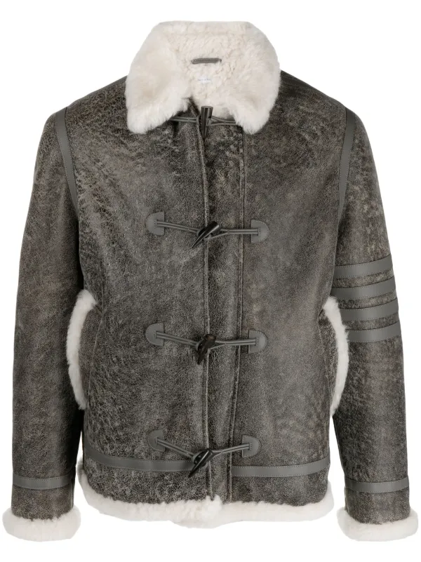 THOM BROWNE ジャケット グレー系 Made In Italy Thom Browne - Engineered stripe wool varsity jacket Thom Browne