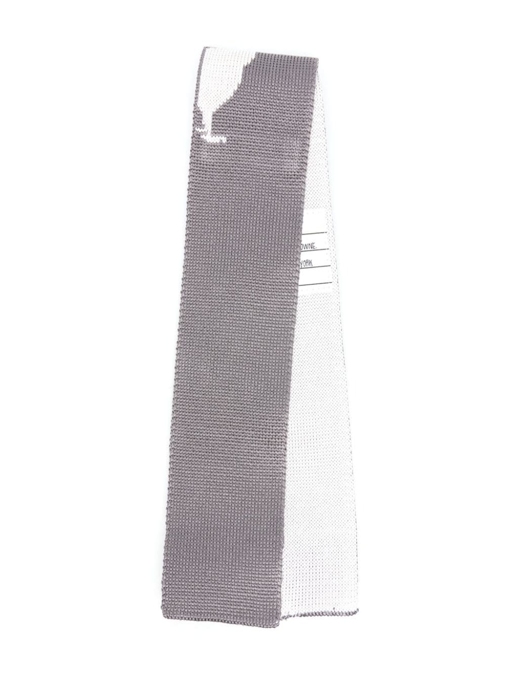 Thom Browne 4-bar Jacquard Silk Tie In Grey