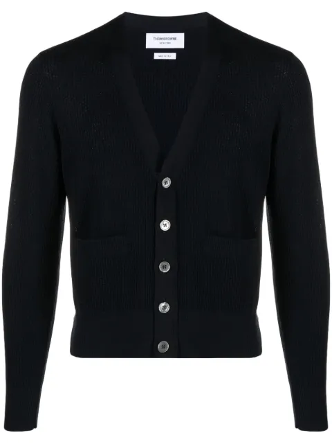 Thom Browne waffle-knit wool cardigan