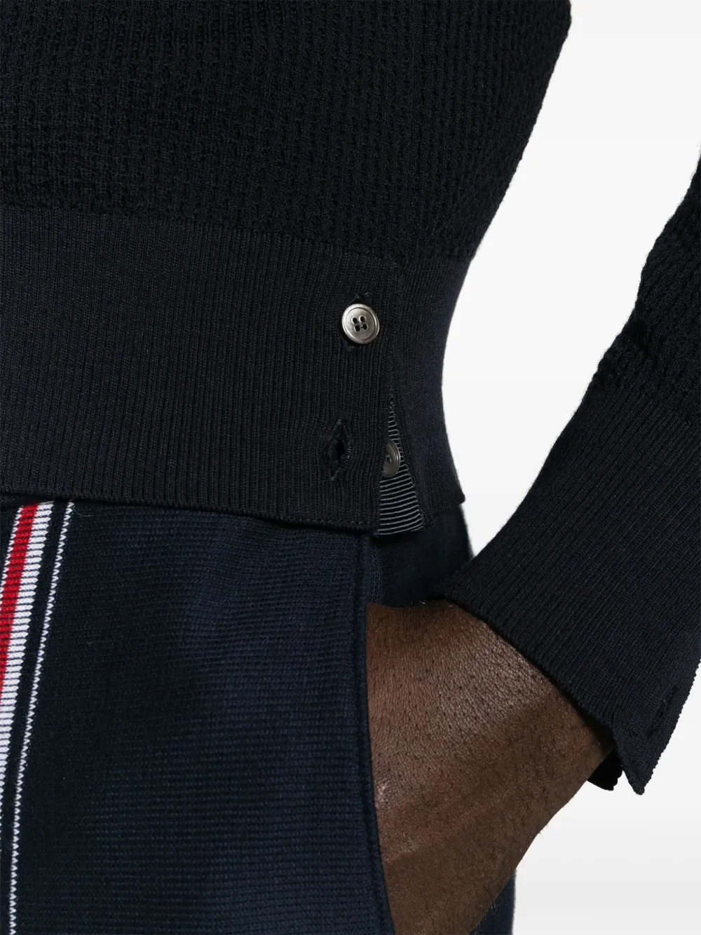 Thom Browne Vest met wafelpatroon Blauw