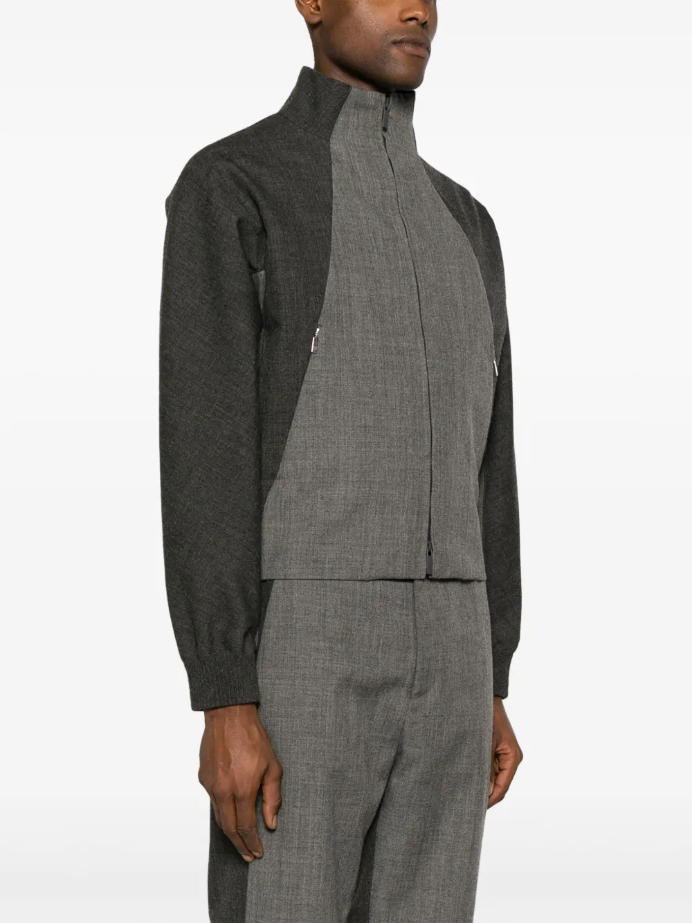 Thom Browne Jack van scheerwol met vlakken Grijs