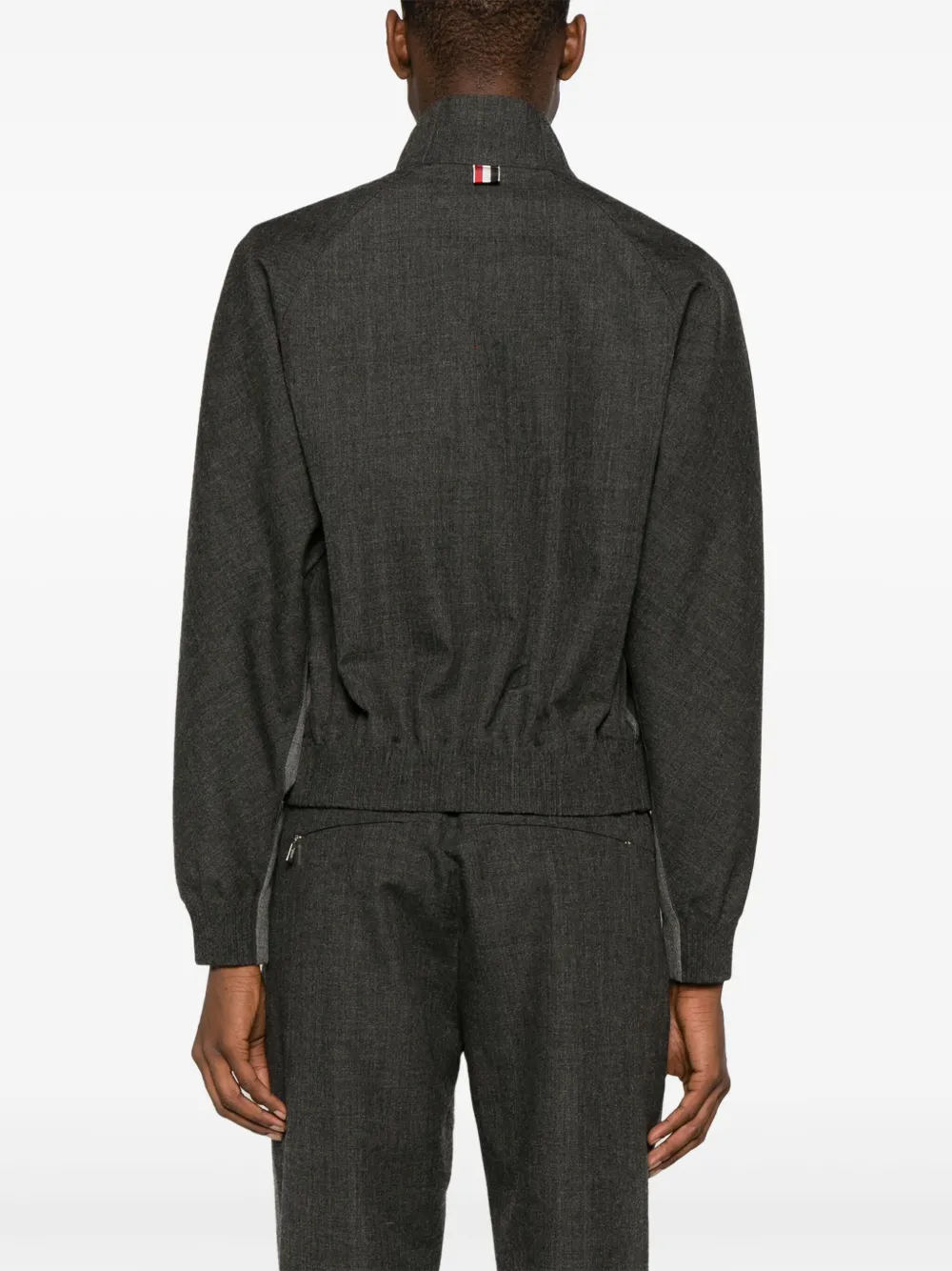 Thom Browne Jack van scheerwol met vlakken Grijs
