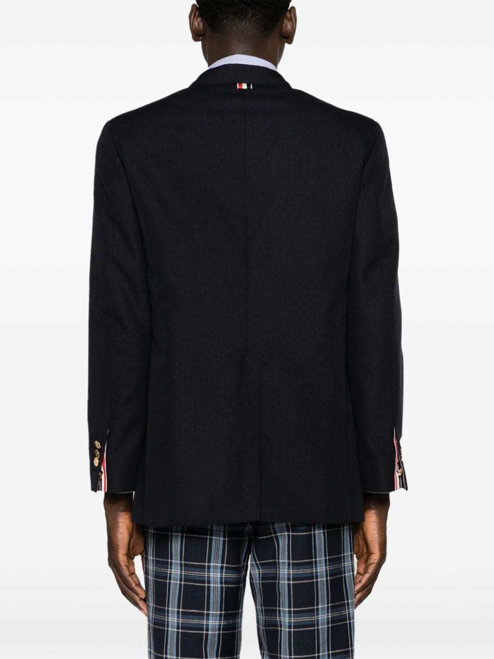 Shop Thom Browne Single-breasted Wool Blazer In Blue