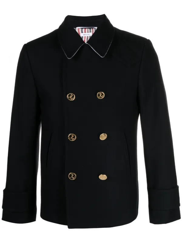 【美品】Thom Browne ピーコート Thom Browne ピーコート | ブルー | FARFETCH JP
