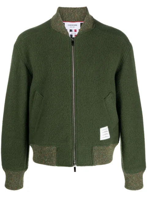 Thom Browne speckled-trim wool bomber jacket