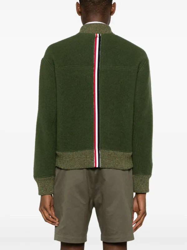 THOM BROWNE グリーン　ベルベット　ジャケット Thom Browne speckled-trim Wool Bomber Jacket | Green | FARFETCH