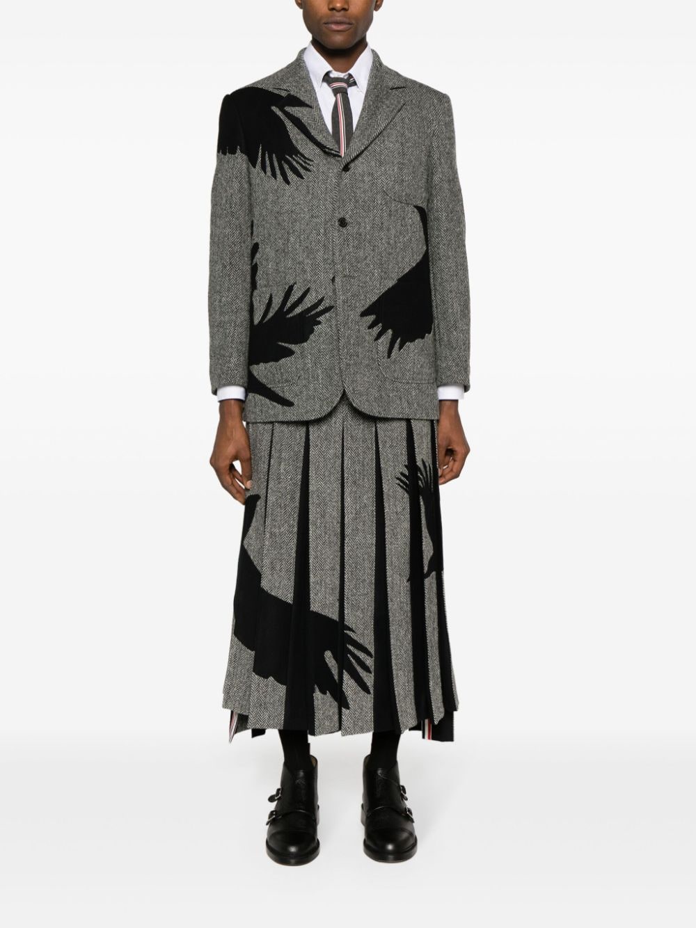 Shop Thom Browne Low-rise Ankle-length Pleated Skirt In Black