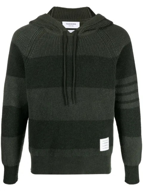 Thom Browne 4-Bar striped cashmere hoodie