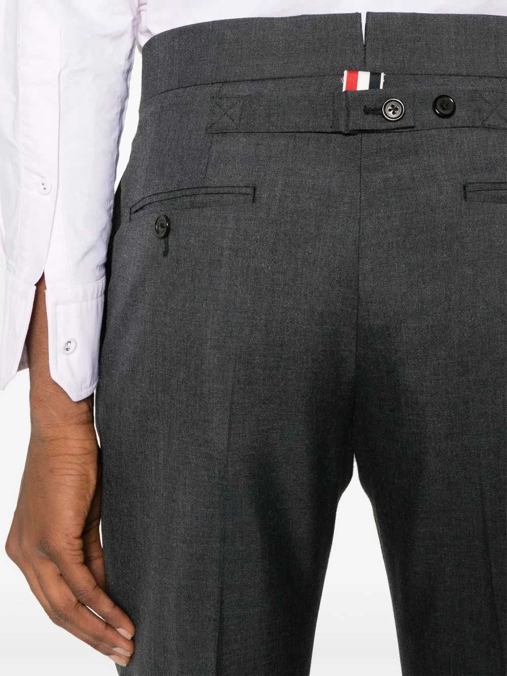 Thom Browne Mid waist skinny pantalon Grijs